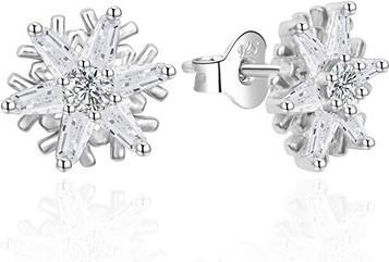 Actual product image Agato - Sparkling silver earrings Snowflakes AGT-E007PW