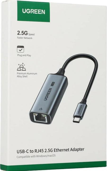 Actual product image Ugreen Ethernet Adapter CM648, RJ45, USB, Grau (USB)