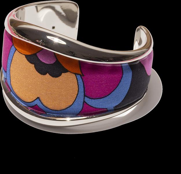 Actual product image MM33 Bangle Psychedelic flowers (950 Platinum, 925 Silver)