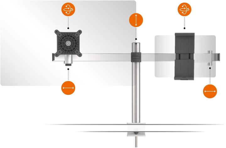 Produktbild Durable Monitorhalterung für 1 Monitor und 1 Tablet (Tisch, 34")