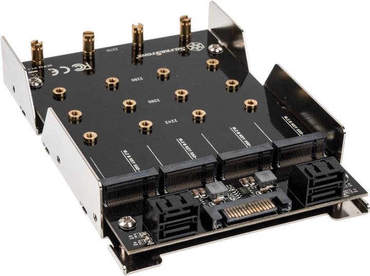 Image du produit Silverstone SDP11 - Adaptateur de baie de disque - 3,5" à 4 x M.2 (8,9 cm à 4 x M.2)