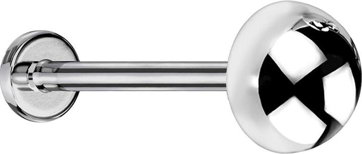Actual product image Star Piercing Micro Threadless Labret silber mit Kuppel (without brass, Titanium G23)
