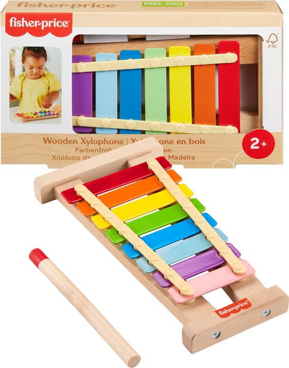 Produktbild Fisher-Price Buntes Xylophon mit Hammerspiel aus Holz (Multilingual)