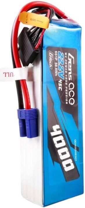 Actual product image Gens Ace G-Tech 4000mAh 22.2V 45C 6S1P Lipo Battery Pack with EC5 plug (22.20 V, 4000 mAh)