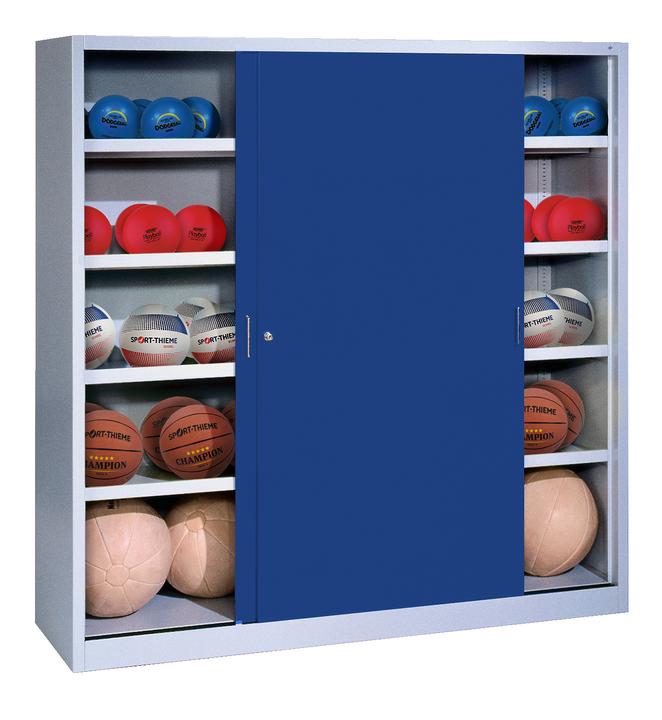 Actual product image C+P Ball cabinet (HxWxD: 195x120x50 cm, with solid sheet metal sliding doors, type 4)