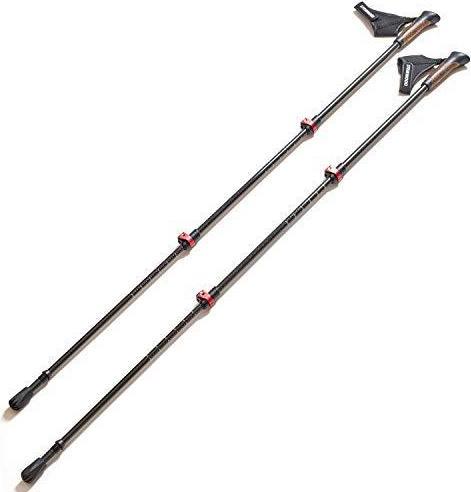 Image du produit Steinwood Carbon Nordic Walking Stöcke verstellbar mit Teleskop und Klemmverschluss mit extra Gummipuffer (135 cm)