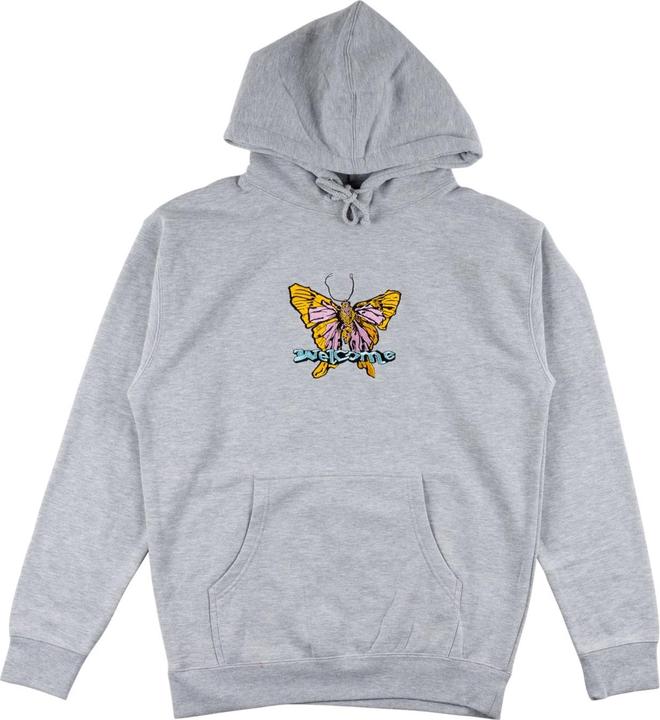 Welcome Butterfly Embroidered Pullover Hoodie