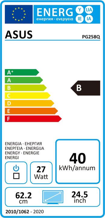 Energie-Label ASUS ROG Swift PG258Q (1920 x 1080 Pixel, 25")
