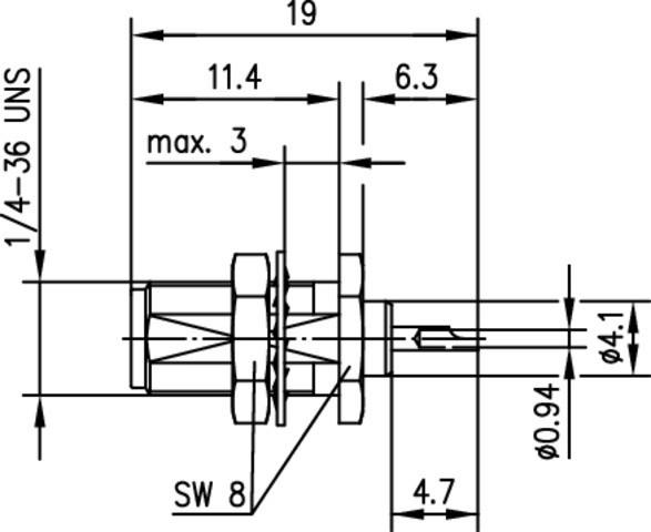 Image du produit Telegärtner Prise SMA encastrée Z36, or (standard)