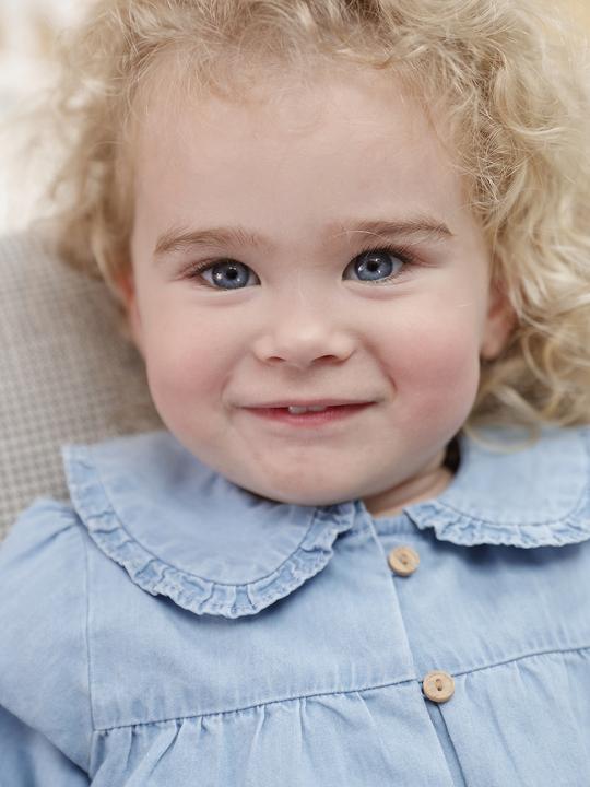 Image du produit Vertbaudet Blouse bébé en denim léger personnalisable (74)