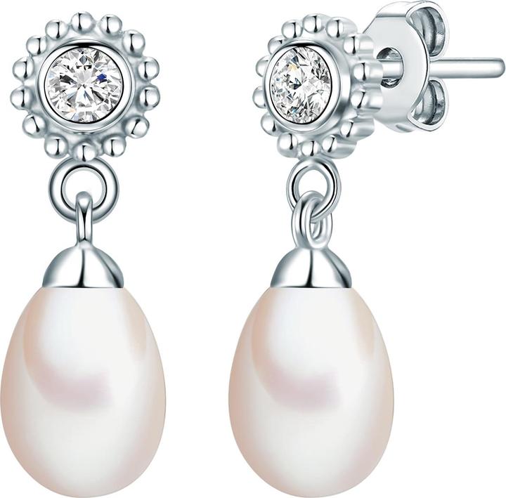 Immagine prodotto Valero Pearls Fiore da donna in argento sterling con zirconia cubica e perla d'acqua dolce - 3590 (Argento 925, -)