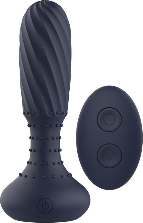 Actual product image Dreamtoys Dream Toys Startroopers Titan Vibrating Vibe With Remote Anal Plug Blue 14,2 cm