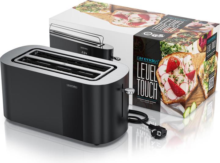 Immagine prodotto Arendo Toaster Edelstahl 4 Scheiben Langschlitz, Restzeit & Bräunungsgradanzeige, Touch Display, 1500 W