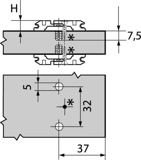 Actual product image Blum 174H710ZE Kreuzmontageplatte 0 mm (1 pcs.)