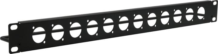 Actual product image Exsys 19" Rack panel, 1U, 12x D-type (XLR), with lacing bar (Accessories)