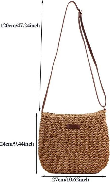 Produktbild Only-Bags.Store Sommer Stroh Crossbody Bag Strand Urlaub Einkaufen gewebt Schulter Handtasche Messenger Purses