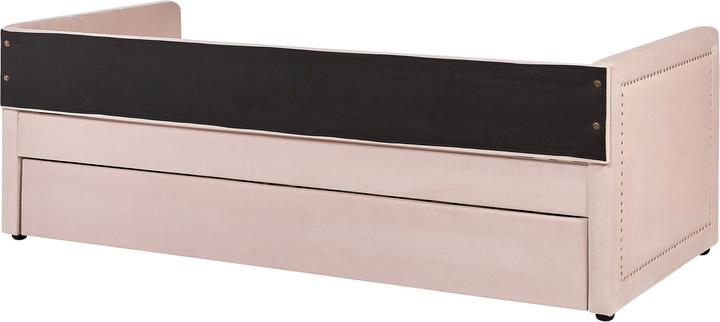 Produktbild Beliani Tagesbett ausziehbar Cord pastellrosa Lattenrost 90 x 200 cm MIMIZAN (90 x 200 cm)