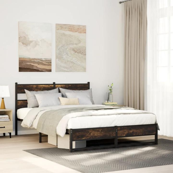 Image du produit VidaXL Lit métallique Lit sommier à lattes Cadre de lit double sans matelas 140x200cm (140 x 200)