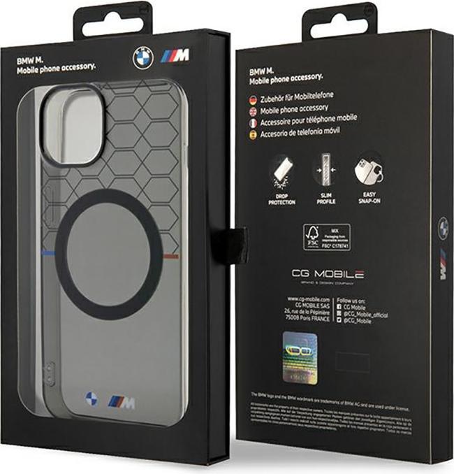 Actual product image BMW Case BMHMP14SHGPK iPhone 14 6.1" szary/grey Pattern MagSafe (Apple iPhone 14)