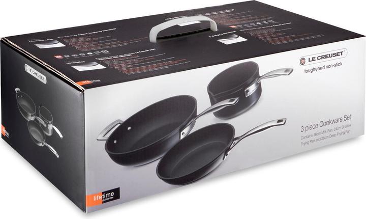 Immagine prodotto Le Creuset Set di pentole antiaderenti in alluminio da 24/26 cm, bricco per il latte (Pentola, Padella per friggere, Tegame, Alluminio)