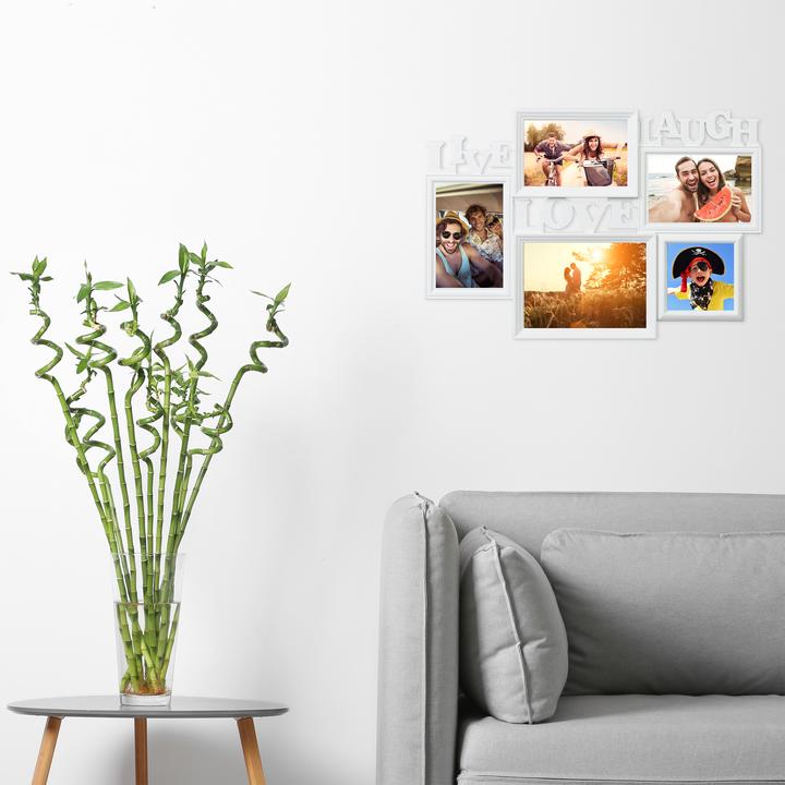 Immagine prodotto Relaxdays Portafoto multiplo Live Love Laugh (10 x 15 cm, 10 x 10 cm, 18 x 13 cm)