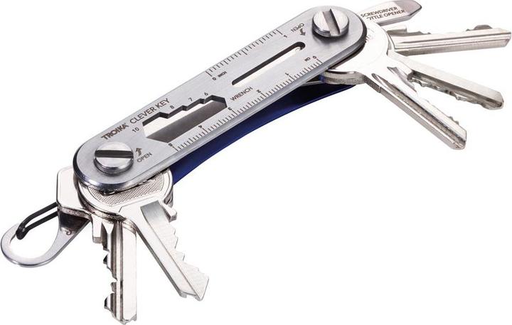 Actual product image Troika CLEVER KEY organiser for max. 6 keys, 6 additional functions, blue