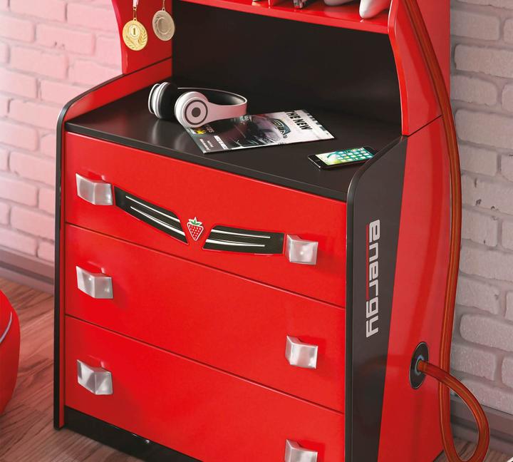 Actual product image Cilek Champion Racer gas station chest of drawers (79 x 42 x 155 cm)