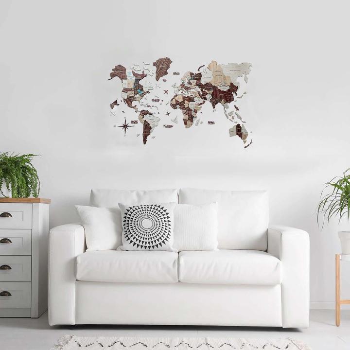 Immagine prodotto Enjoy The Wood Mappa del mondo in 3D (90 x 150 cm)