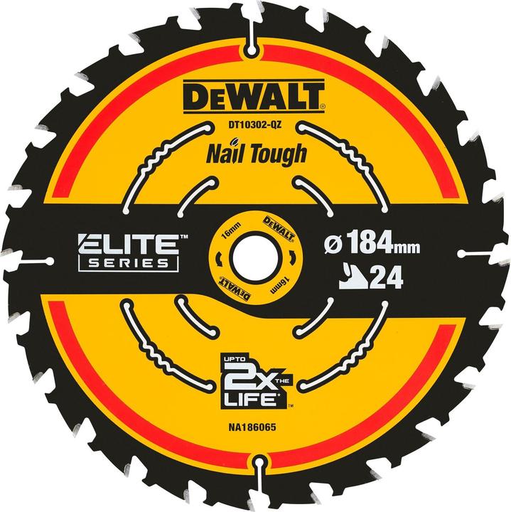 Immagine prodotto DeWalt Lama per sega circolare (per seghe circolari portatili senza coltello, lama da taglioø 184/16