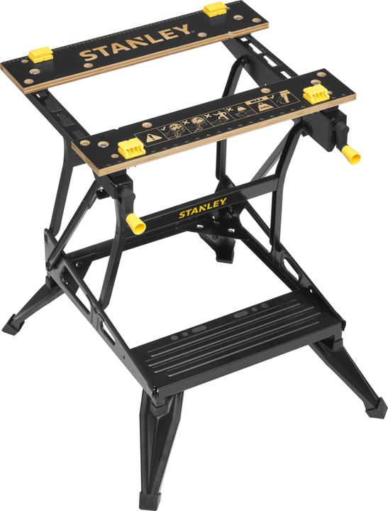 Actual product image Stanley Workmate with bamboo worktop and dual working height, loadable up to 250kg (50.50 cm, 54 cm)