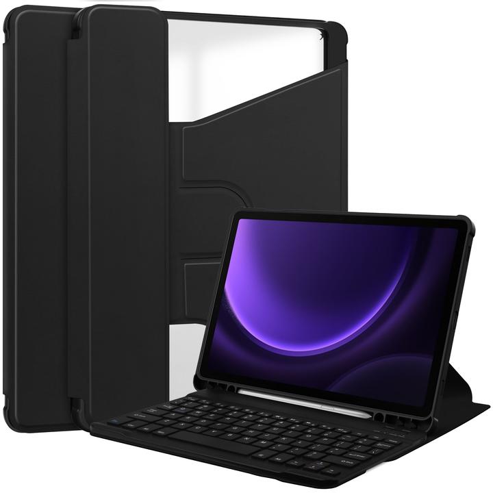 Produktbild Lobwerk 2in1 Set Bluetooth-Tastatur in Weiss + Hülle für Samsung Tab S9 SM-X710 SM-X716 2023 11 Zoll Case (X)