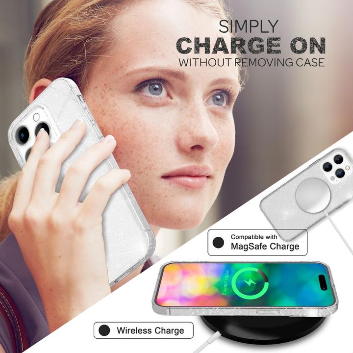 Produktbild Nalia Klare Glitzer Silikon Hülle (Apple iPhone 14 Pro Max)