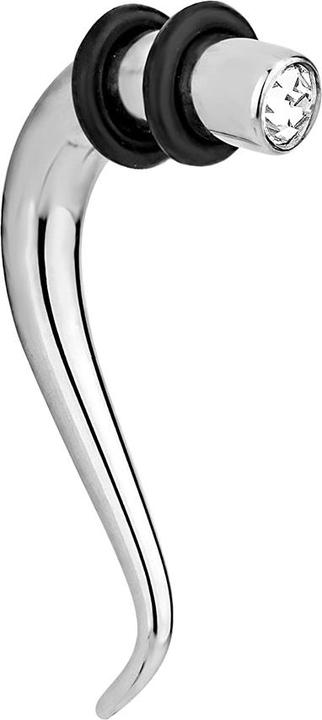Immagine prodotto Star Piercing Fiocco doppio a spirale affusolato in argento con cristallo in argento (Acciaio chirurgico 316L)