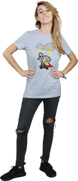Actual product image Womens/Ladies Kawaii Thor God Of Thunder Cotton Boyfriend T-Shirt (3XL)