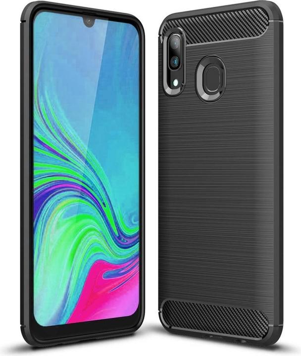 Actual product image Screenguard Samsung Galaxy A40 Cover Carbon Brushed Soft TPU (Samsung Galaxy A40)