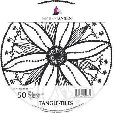 Actual product image Marpa Jansen ZENTANGLE TILES 11.7cm WHITE / à50 (240 g/m², 50 x)