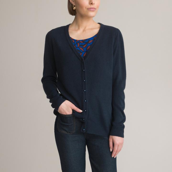 Actual product image Anne Weyburn Cardigan with V-neck and cashmere touch (44, 46)