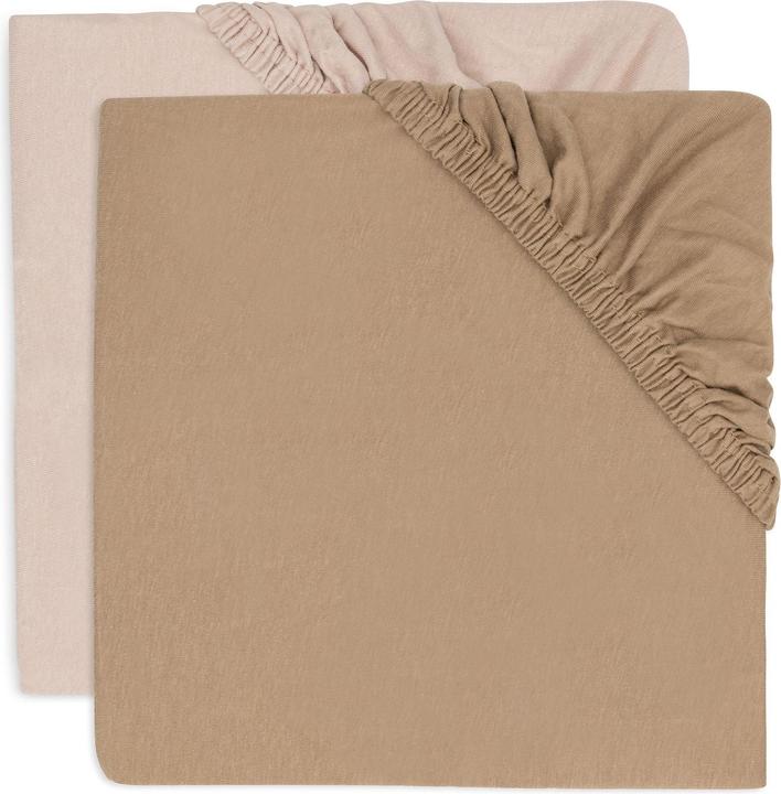 Image du produit Jollein Fix-Leintuch Jersey 2er, 60 x 120 cm, Wild Rose/Biscuit (60 x 120 cm)