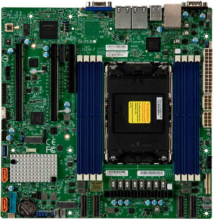 Produktbild Supermicro Motherboard X13SEM-F (retail pack) (LGA 4677, Intel C741, mATX)