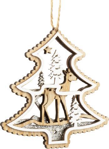 Produktbild Bekos Edler Holz-Baumschmuck mit Intarsien 3-teilig