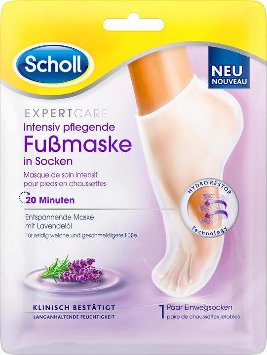 Scholl Masque pour les pieds Huile de lavande 1 paire (Masque de pied)