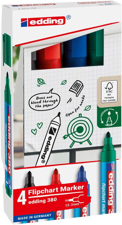 Image du produit Edding 380 (Multicolore, 3 mm, 4 x)