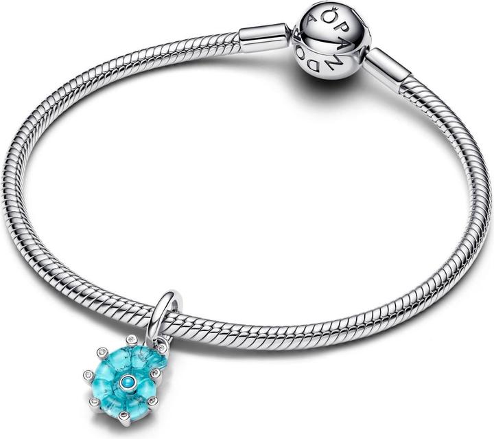 Image du produit Pandora Charm pendentif escargot de mer en verre de Murano bleu (Verre de Murano, Pierres de zirconium)