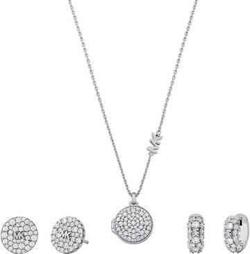Produktbild Michael Kors Luxury Silver Jewelry Set Mkc1700set Necklace And 2 Earrings