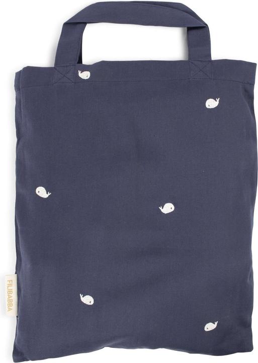 Produktbild Filibabba Baby Bettwäsche GOTS (70x100 cm) - Wal Christian Stickerei - Midnight (70 x 100 cm, 40 x 45 cm)