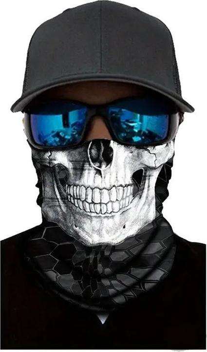 Actual product image Cbx Tubular scarf, bandana for adults with motif, for Halloween, motorbike riding, etc.
