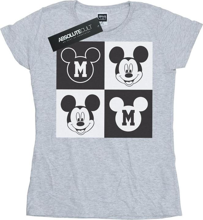 Actual product image Disney Womens/Ladies Mickey Mouse Smiling Squares Cotton T-Shirt (M)