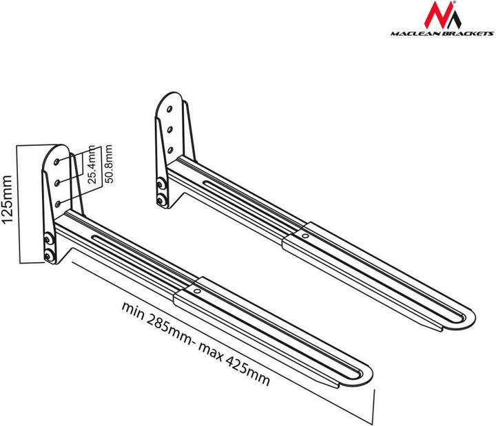 Immagine prodotto Maclean MC-776 B MC-776 B Supporto a parete regolabile per microonde