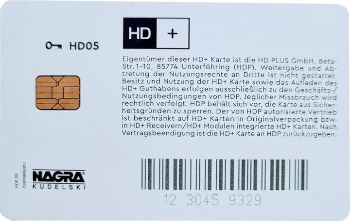 Actual product image HD+ Smart card, version HD05, 12 months (Nagravision, Smart card)