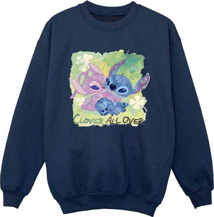 Disney Lilo And Stitch St Patrick's Day Clover Sweatshirt Jungen